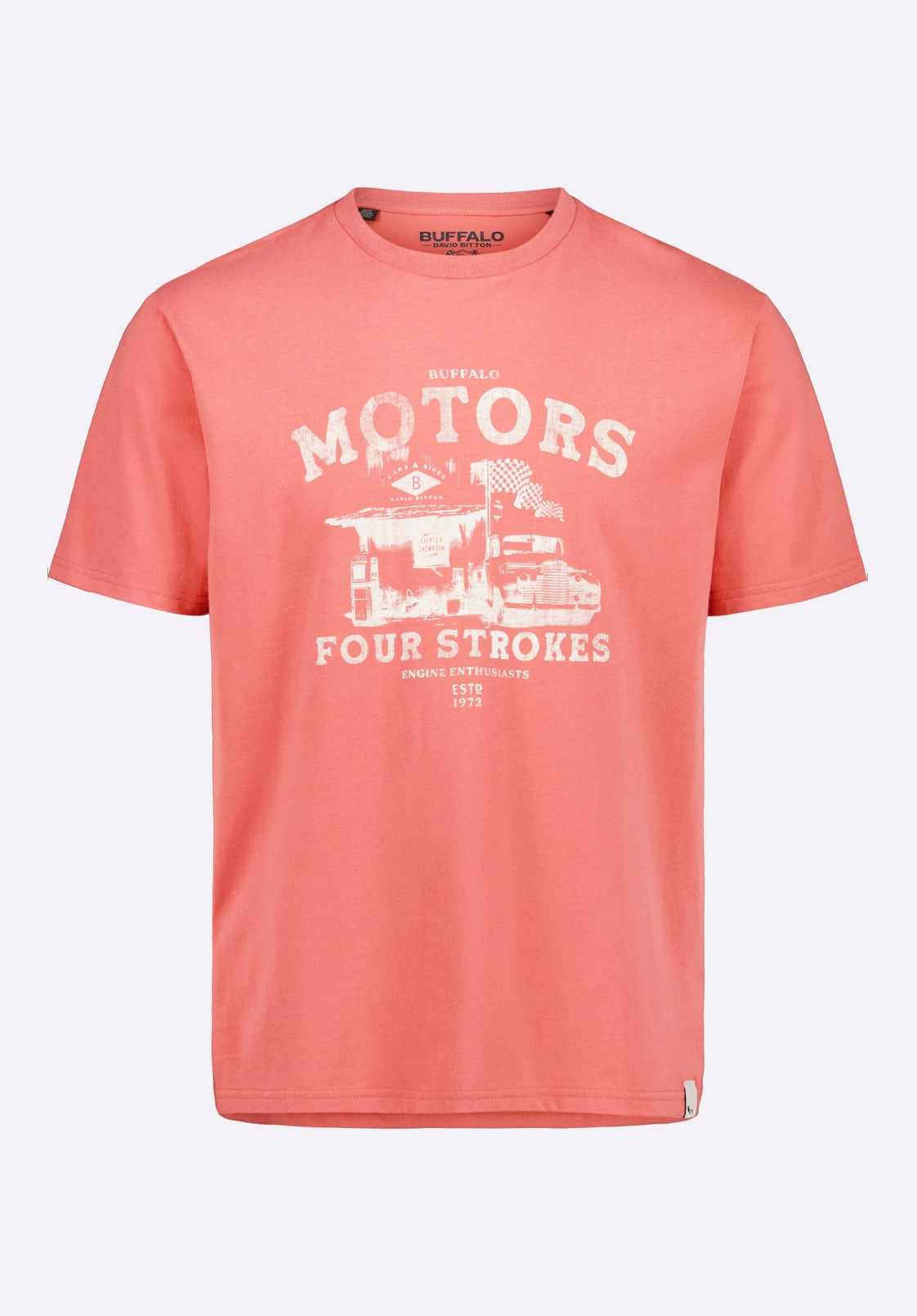 Trokes Men's Graphic T-Shirt with Motors Print, Mineral Red - BM24638 Shrinkage Prevention Treatment StaticResistantFabric