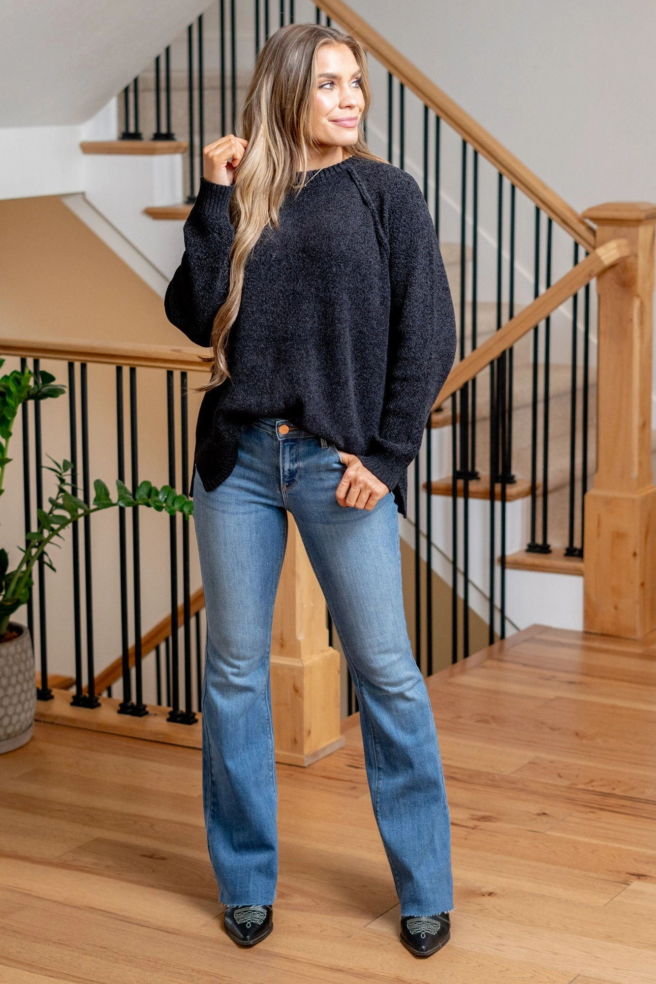 True Ascent Mid Rise Flare Regular & Plus Sizes Sustainable Creative Look Style Basic