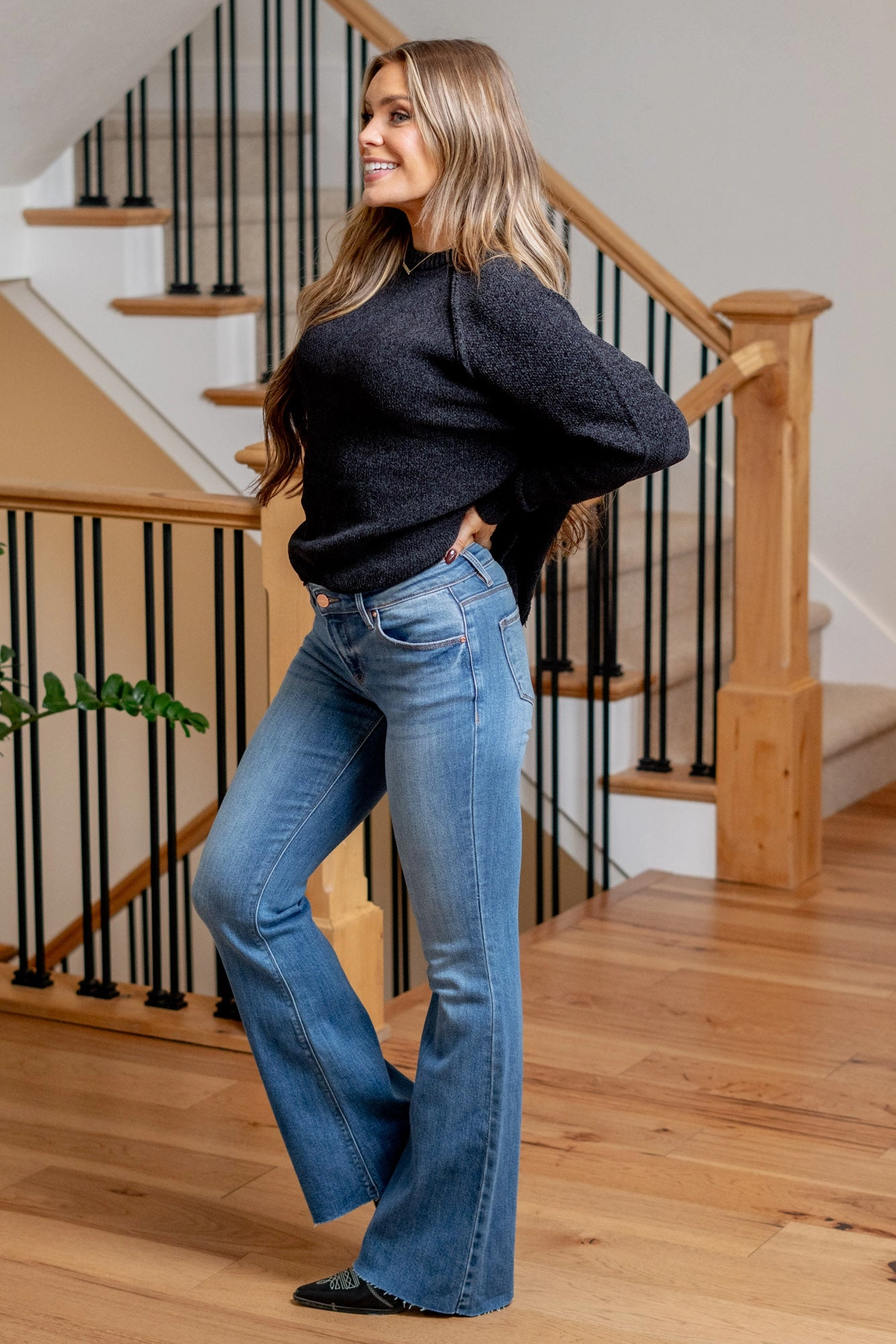 True Ascent Mid Rise Flare Regular & Plus Sizes Chic Comfort Functional Fit