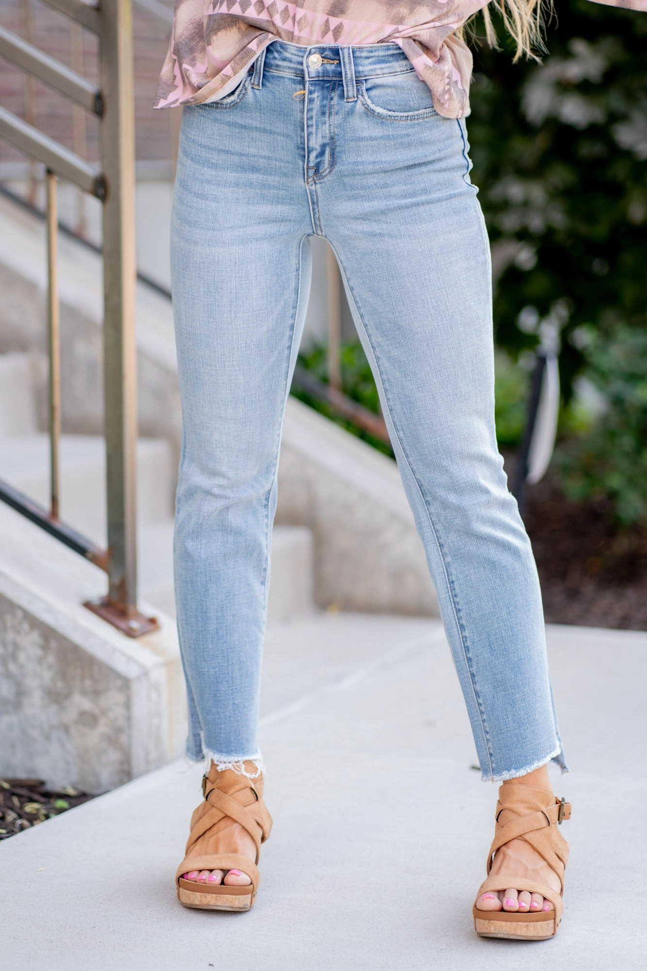 Winter Warmth Durable VERVET Striving High Rise Crop Flare Jeans Light Blue Wash