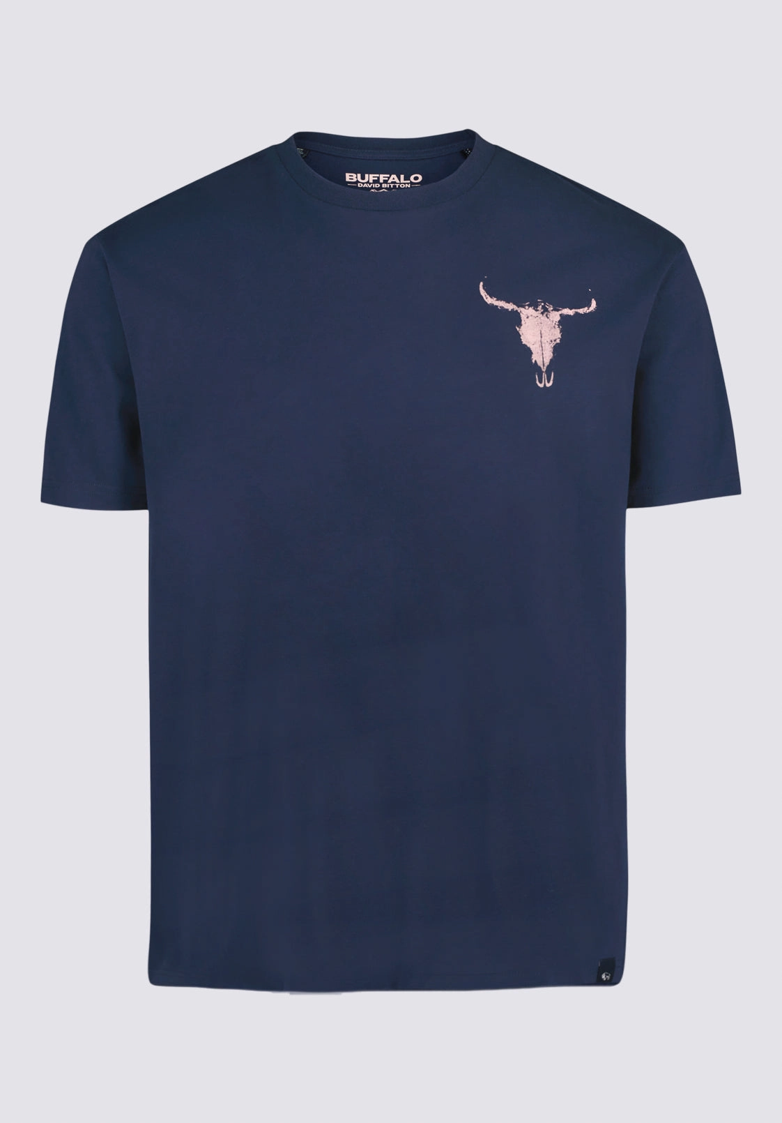 Reinforced Shoulder Seams Water Repellent Finish Tundla Men's Graphic T-Shirt with Buffalo Skull Print, Whale - BM24658