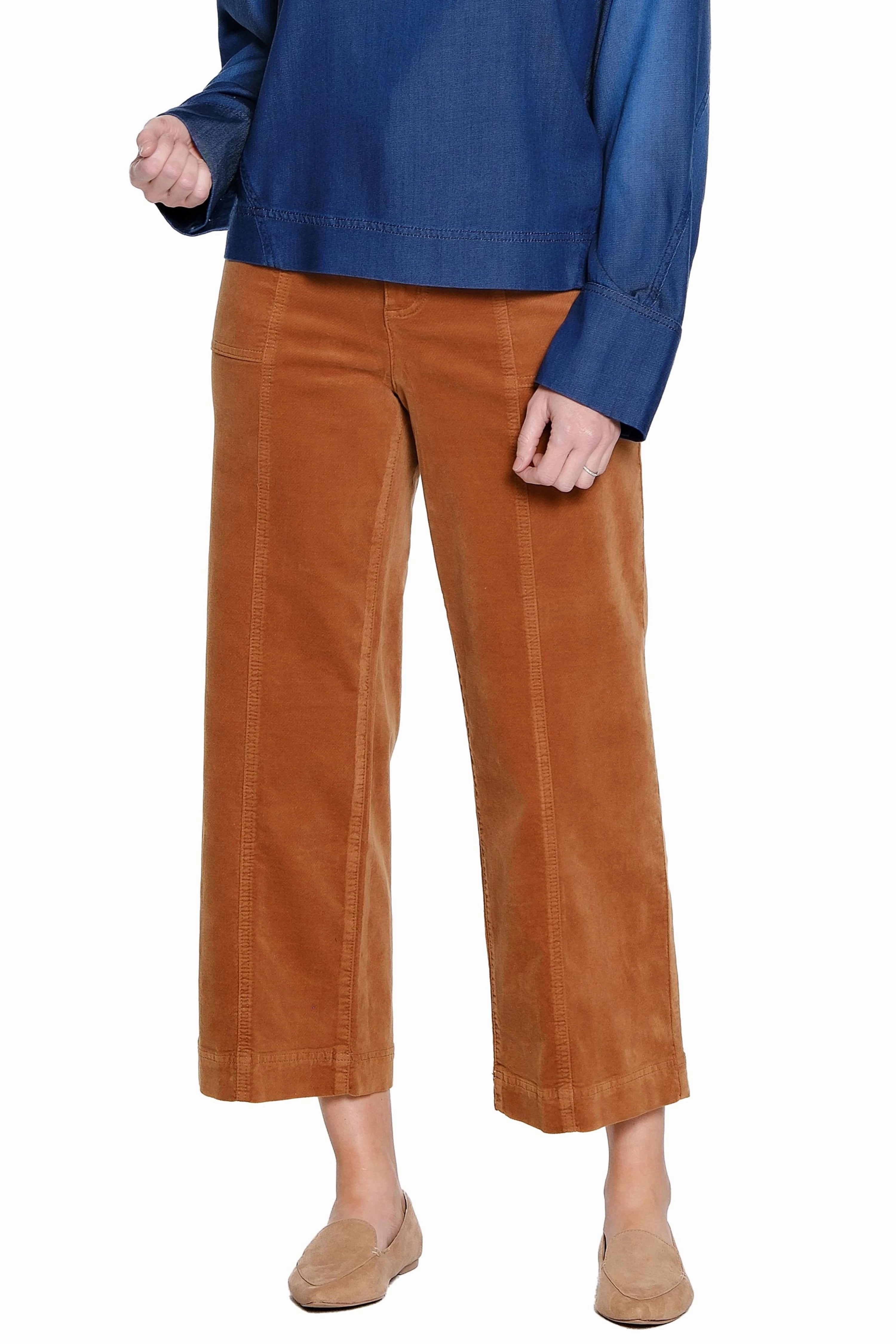 Tailored Fit Comfortable Layering Twill Crop Pant - Tobacco