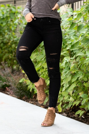 Barstow Mid Rise Distressed Skinny Regular & Plus Sizes Youth Style Student Outfit Active Friendly