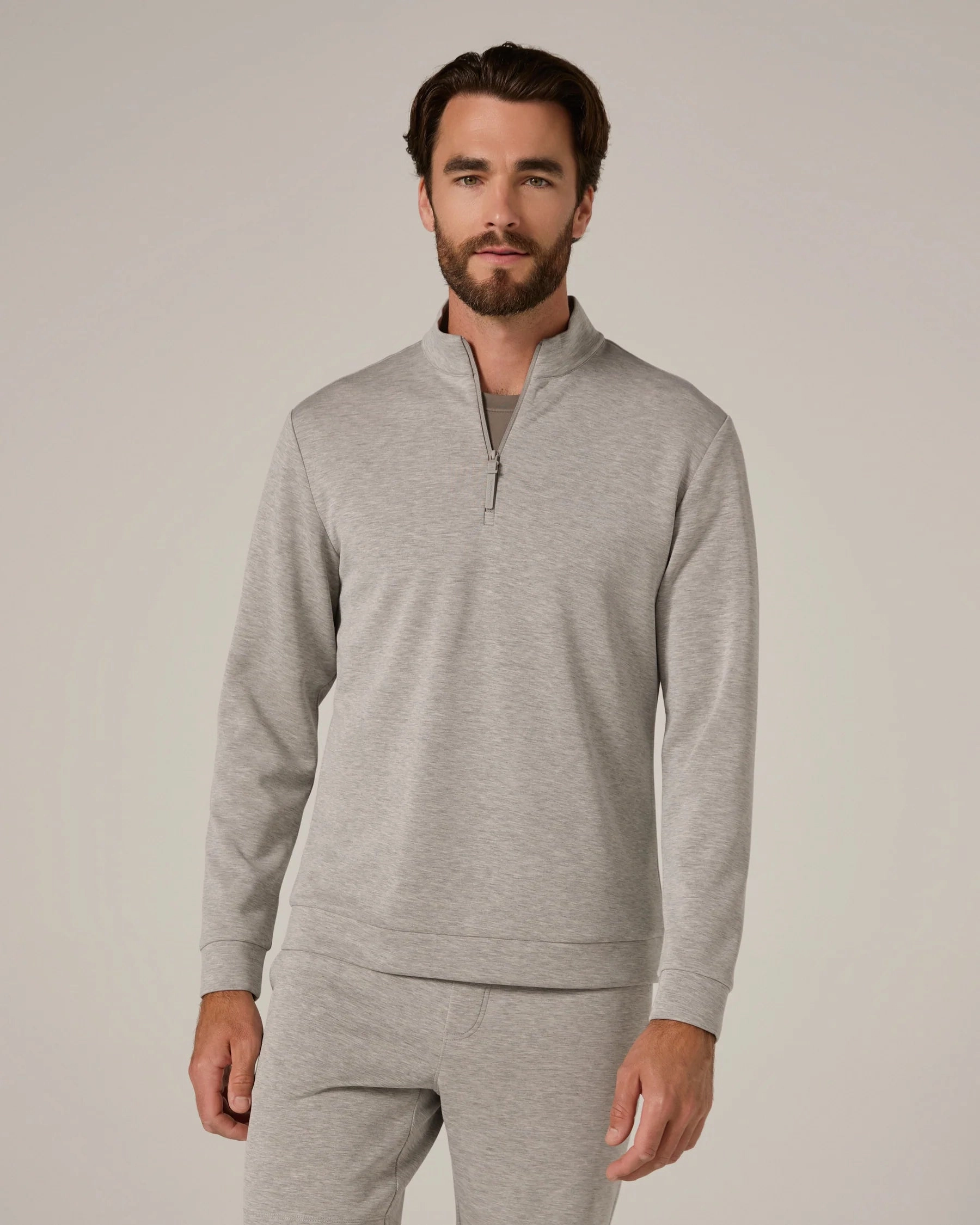 cool-toned Rev Quarter Zip | Heather Grey