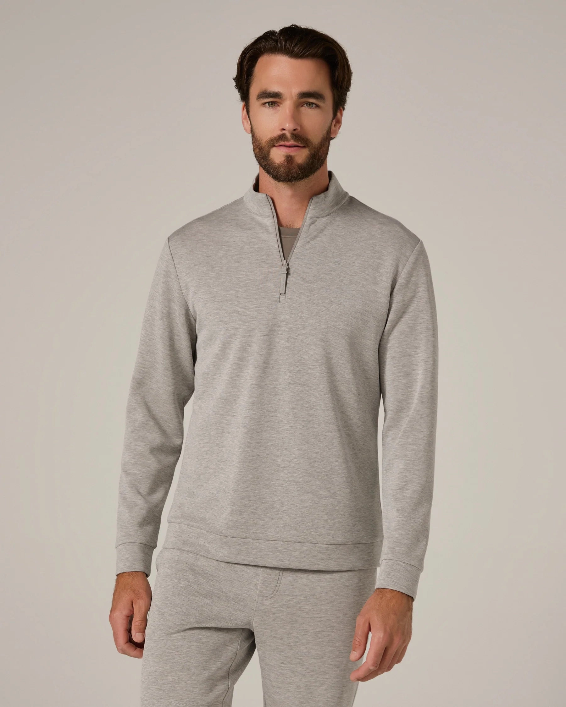 Tapir like Warm Embrace Rev Quarter Zip | Heather Grey