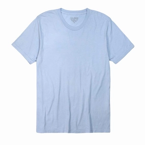 Crew Neck Short Sleeve Tee - Skyra Blue standard fit High Neck Design