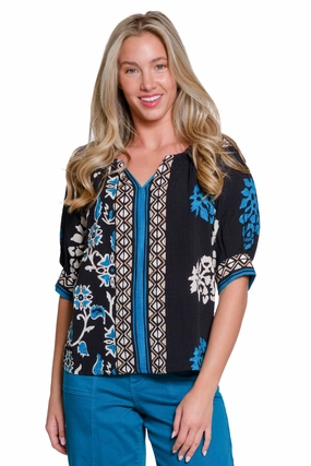 Comfy Cardigan AntiPillTreatment Print Popover Top - Multi