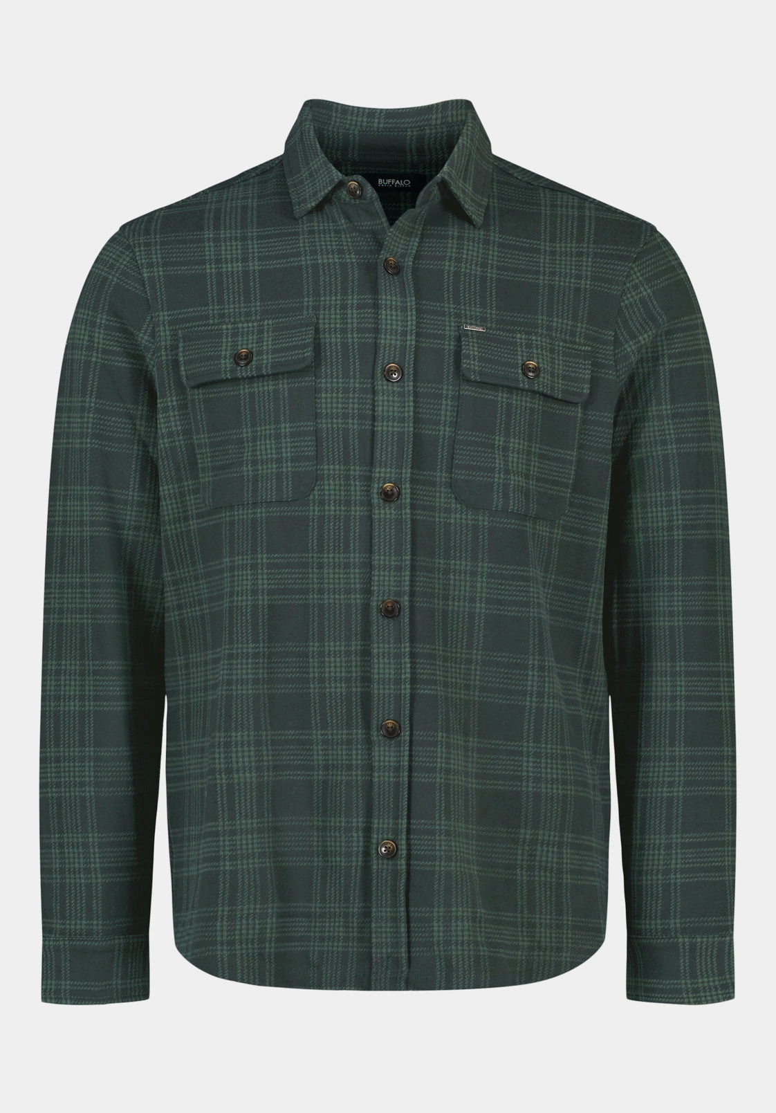 Urban Fashion Durable Material Samme Men's Long-Sleeve Plaid Blanket Shirt, Fern - BM24691