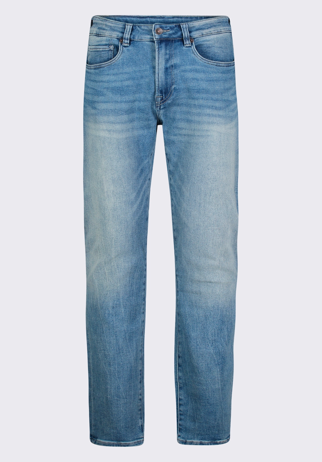 Slim Ash Men's Jeans, Heavily Sanded & Worked Blue - BM26071 Comfortable Waist Cool Texture