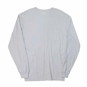 anti static coating Crew Neck Long Sleeve 1 Pocket Tee - Frost