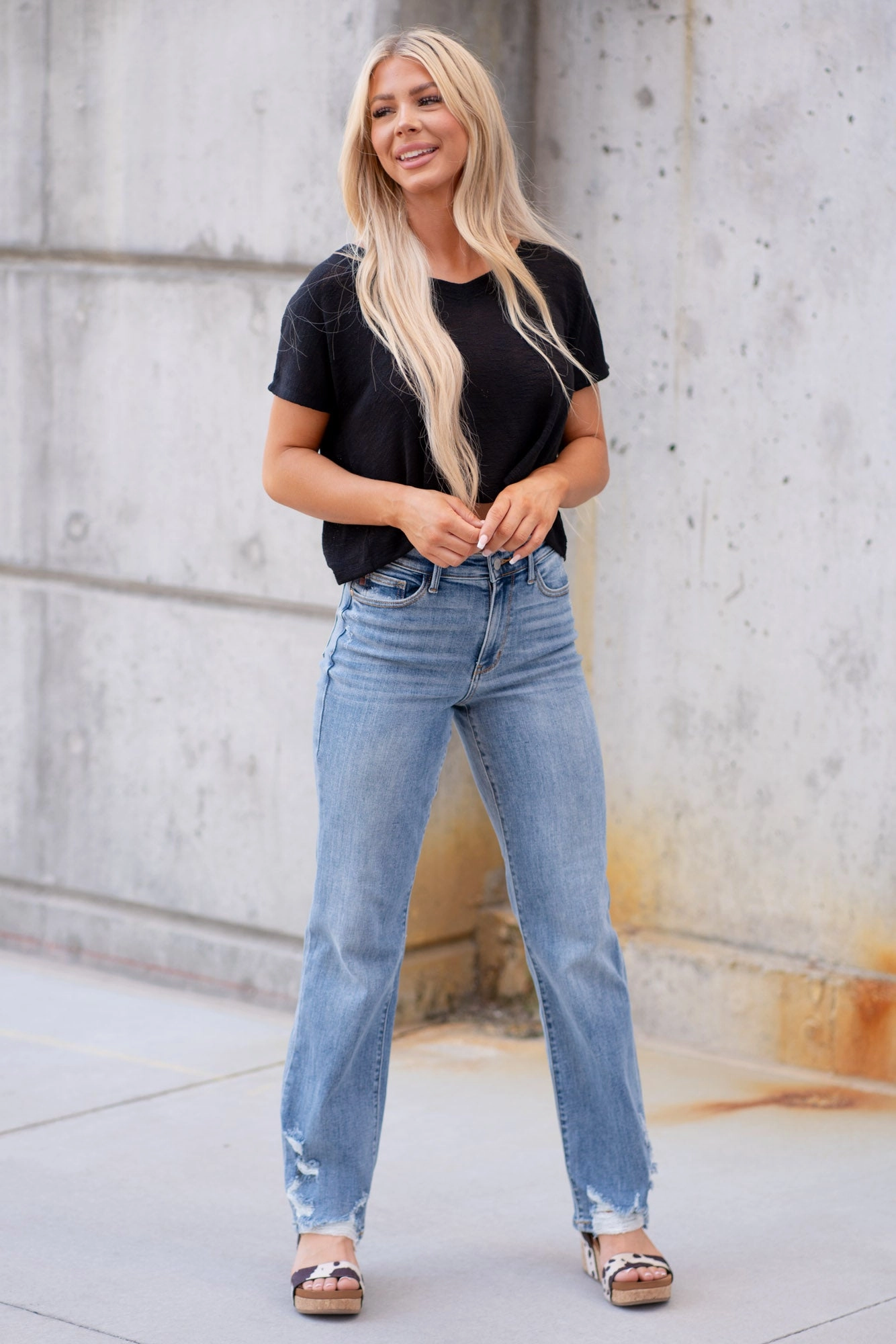 Urban Rebel High Rise Straight Leg Regular & Plus Sizes Spring Mood Bold Body Friendly