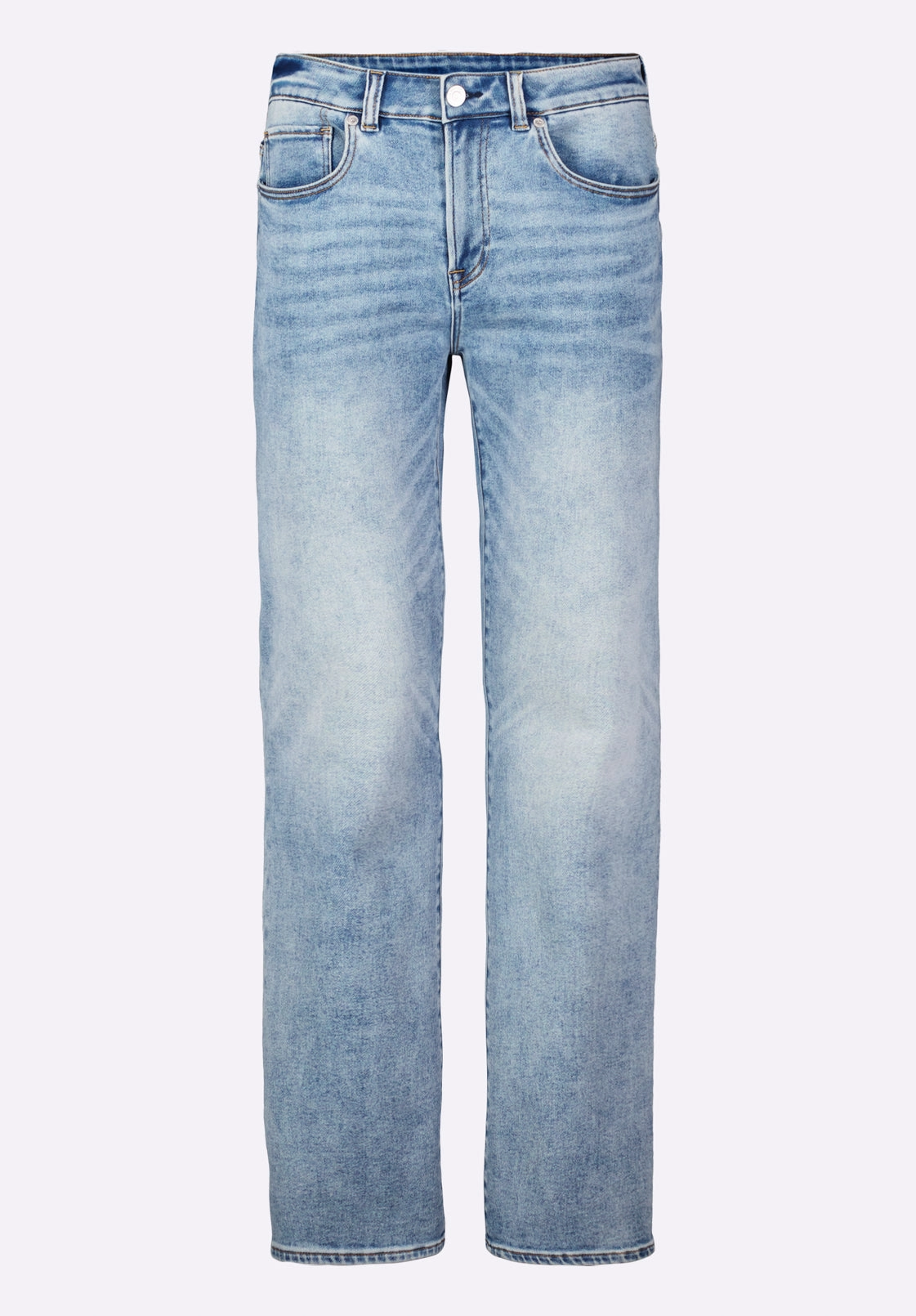 Adjustable Belt Loops Smart Look Slim Bootcut King Men's Jeans, Sanded and Whiskered Blue - BM26086