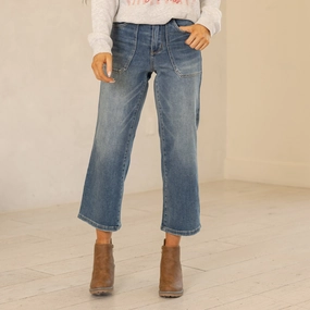 Sleek Look Comfort Stretch Utility High Rise Wide Leg Crop Regular & Plus Sizes