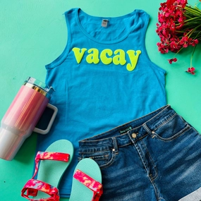 MultiPanelBreathability standard fit Vacay Magic Puff Tank Top*