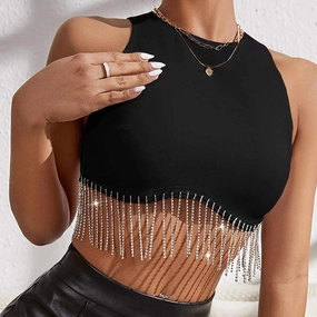 Vegas Strip Crop Top- 2 Colors* Eco Conscious Packaging Adjustable Hem