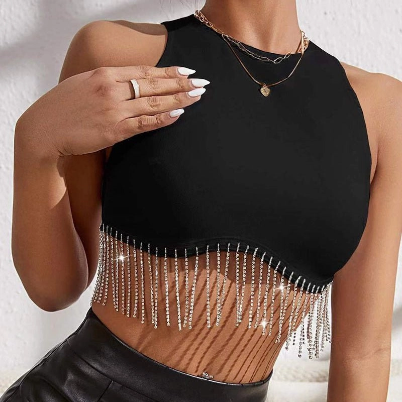 MultiLayer Stitching Wear Resistant Fabric Vegas Strip Crop Top- 2 Colors*