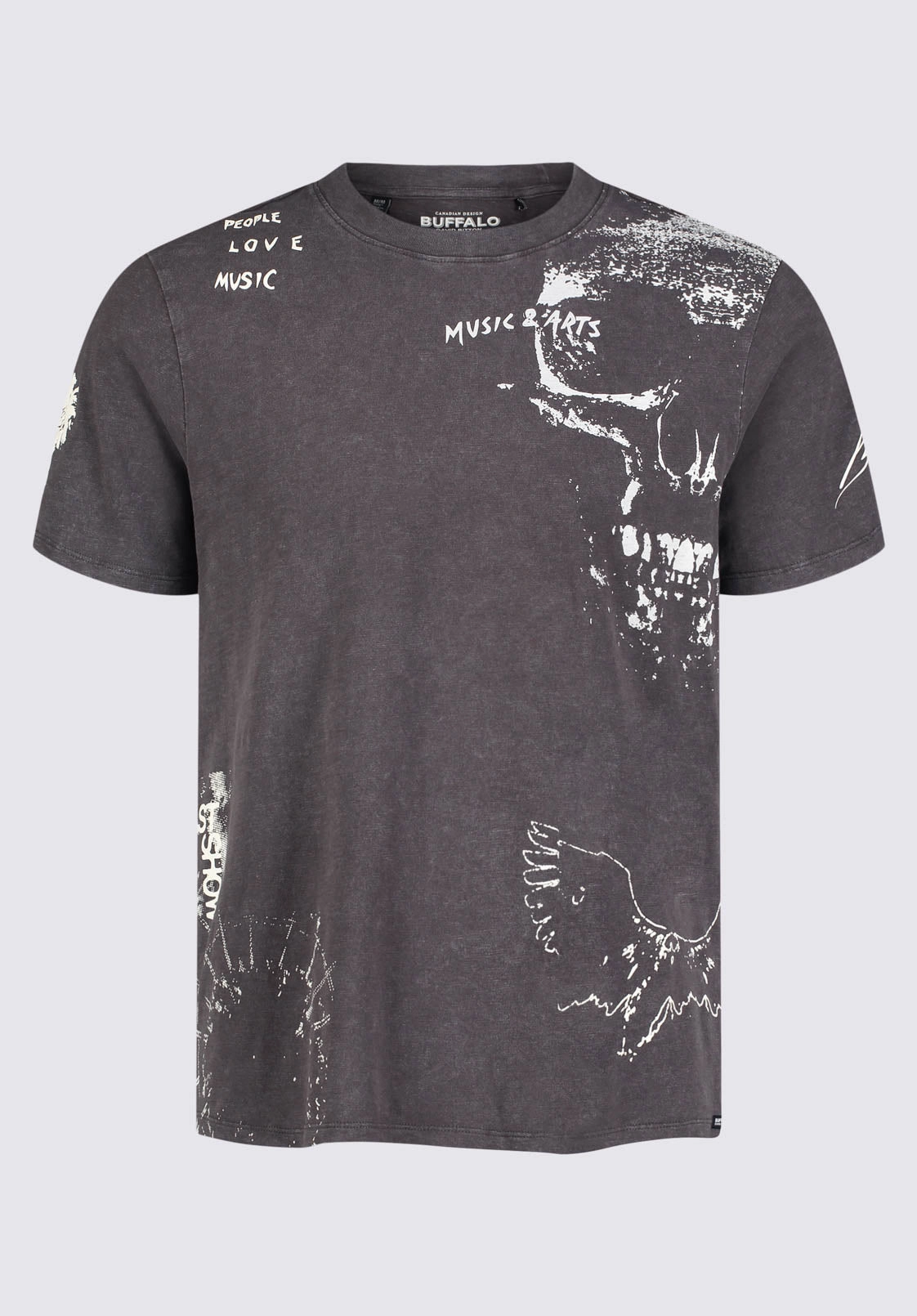 Quick Release Fastener Tupeck Men's Short Sleeve Graphic T-shirt, Dark Grey - BM24330