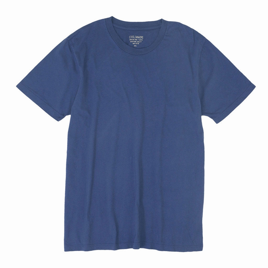 BioBased Fiber Recycled Polyester Blend Crew Neck Short Sleeve Tee - New Blue