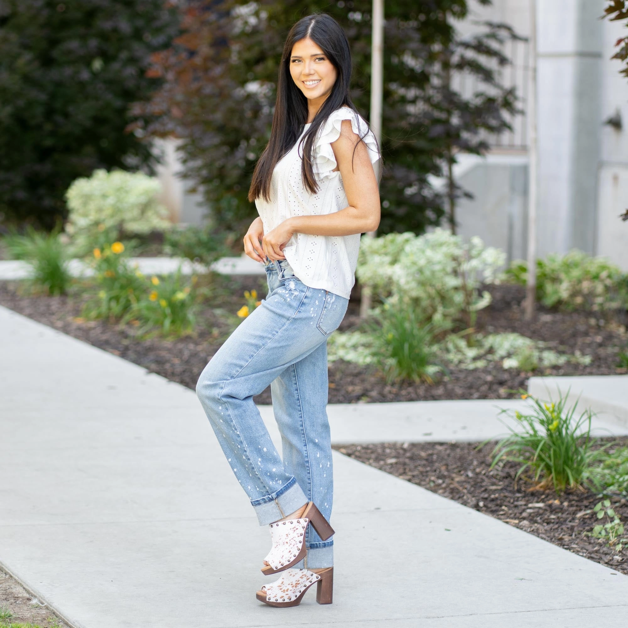 Daily Uniform Organic Cotton Material Bleached Intentions Mid Rise Boyfriend Regular & Plus Sizes