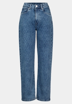 Super High Rise Loose Straight Jane Women's Jeans, Sanded and Contrasted - BL16117 Teen Outfit Nature Lover Unisex Wear Everyday Outdoor Enthusiast Vibrant