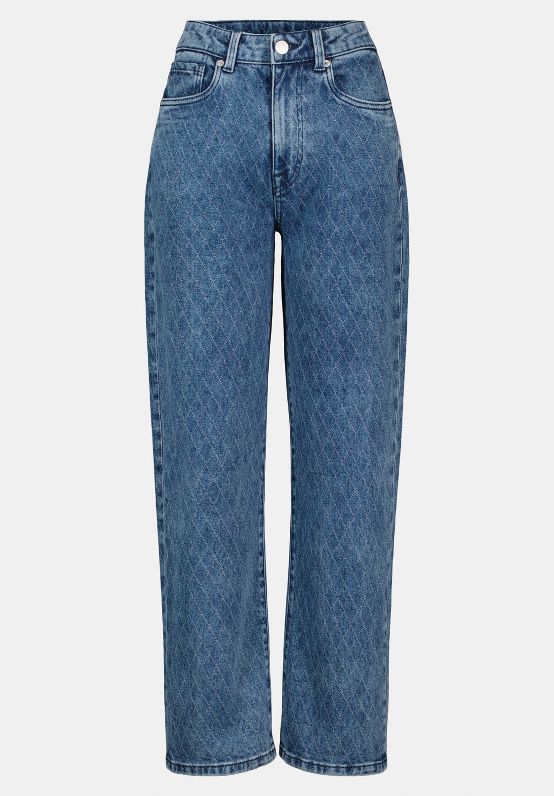 Super High Rise Loose Straight Jane Women's Jeans, Sanded and Contrasted - BL16117 Eco Friendly Fashion Lover Morning Stroll