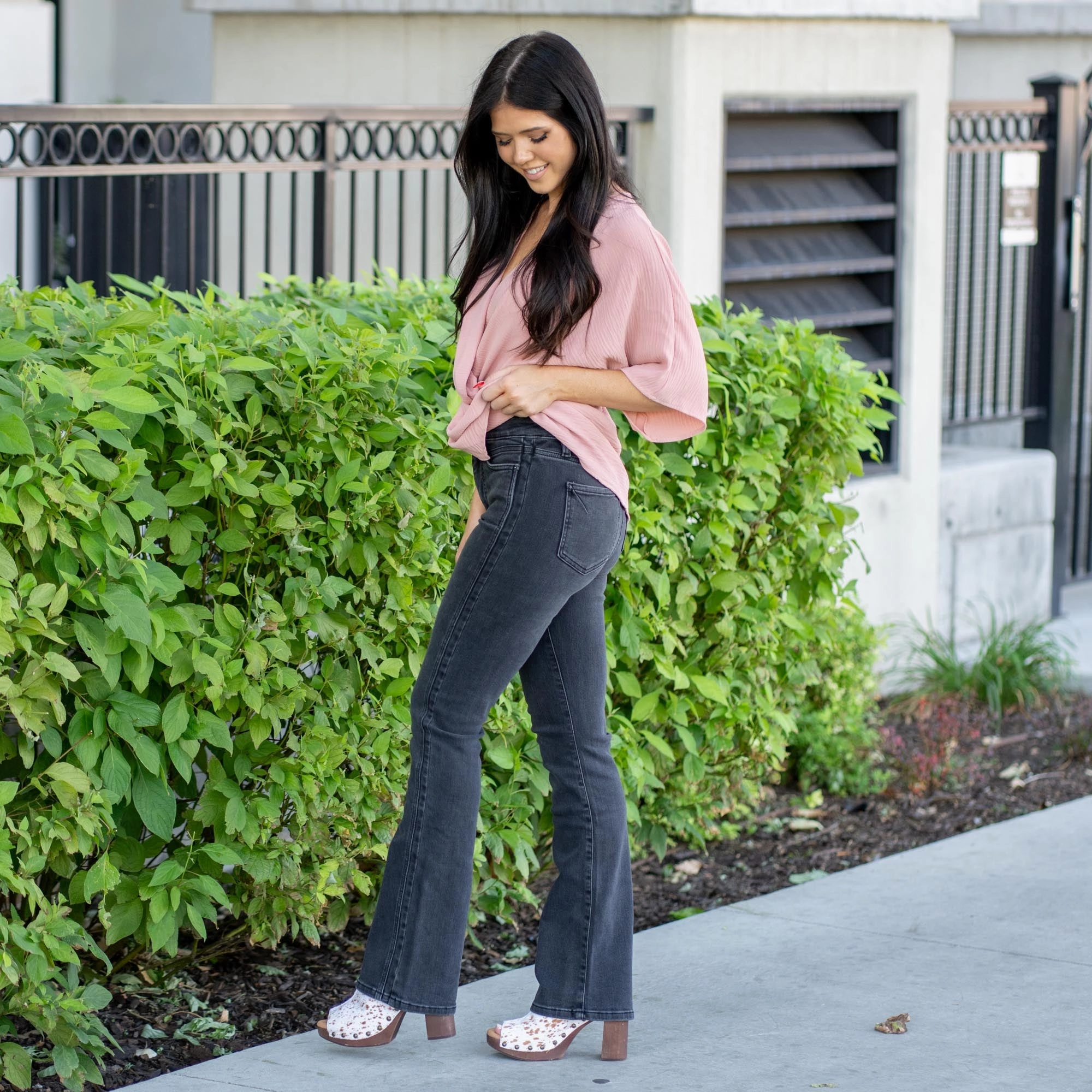 Subtle Look RFM Tummy Control Top Mia High Rise Slimmers Bootcut Jean Black Wash