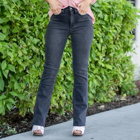 RFM Tummy Control Top Mia High Rise Slimmers Bootcut Jean Black Wash Fashion Focus