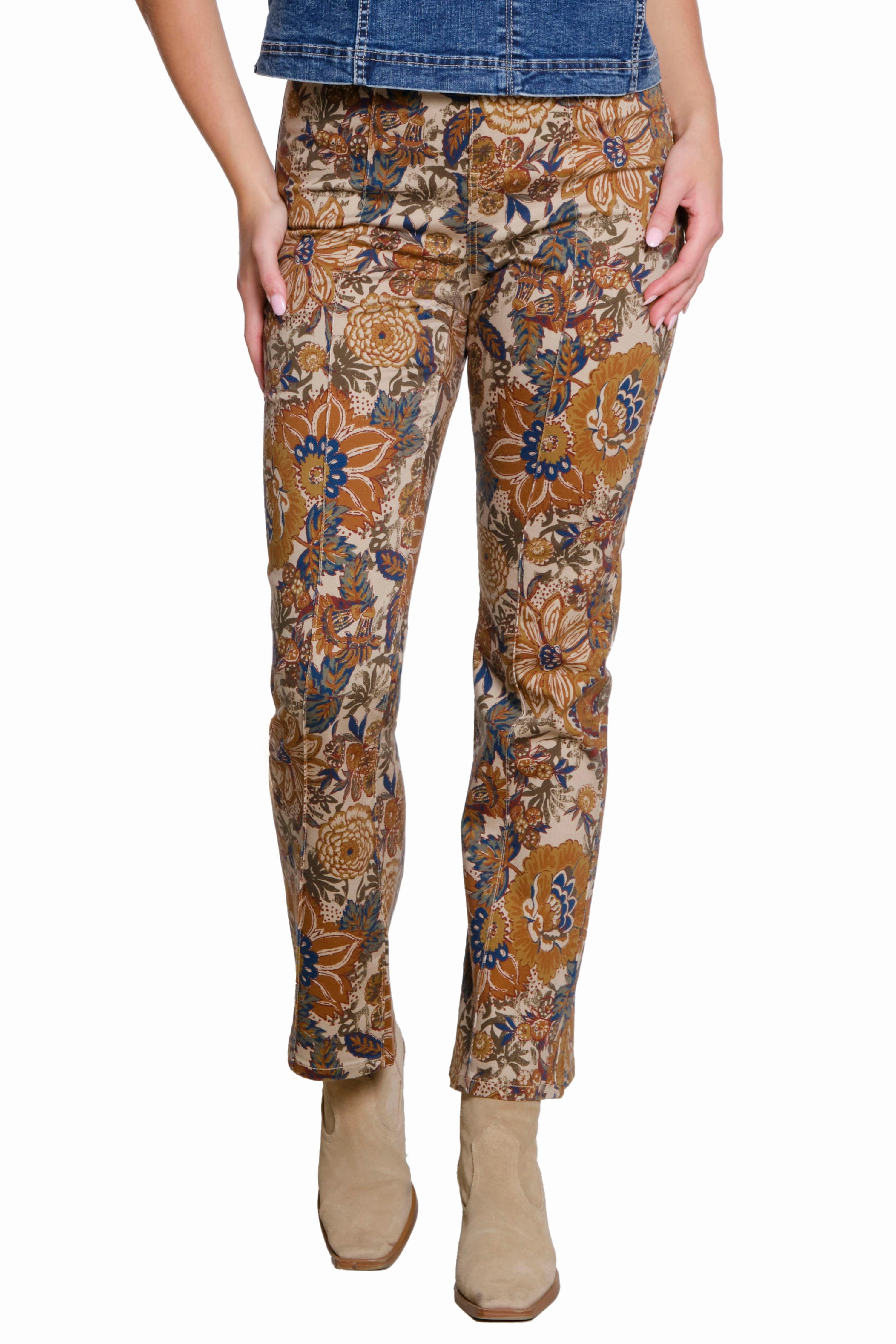 Plus-size option Vintage Print Jeans - Floral Multi