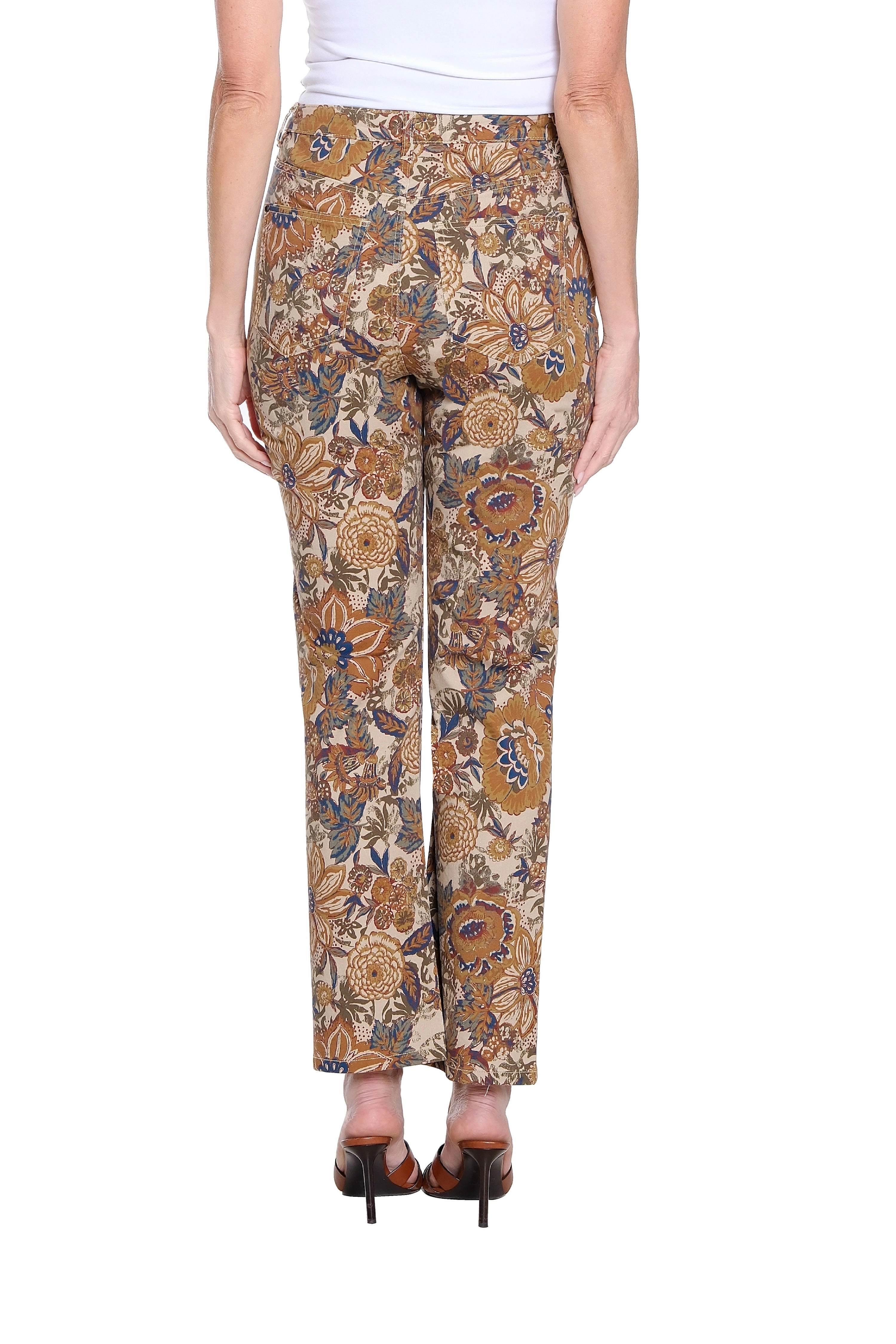 Vintage Print Jeans - Floral Multi Comfortable Movement