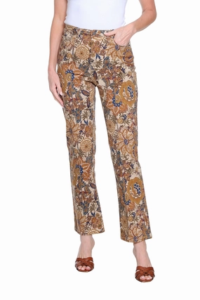 UVProtectionCoating Vintage Print Jeans - Floral Multi