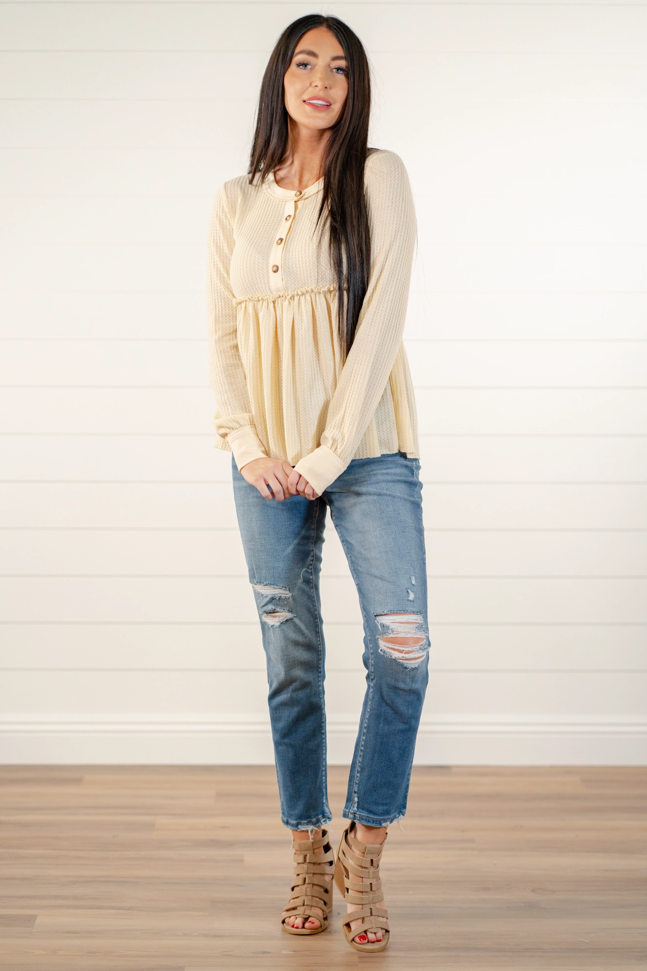 Waffle Knit Pleated | Top Reinforced Seams Anti Static Finish