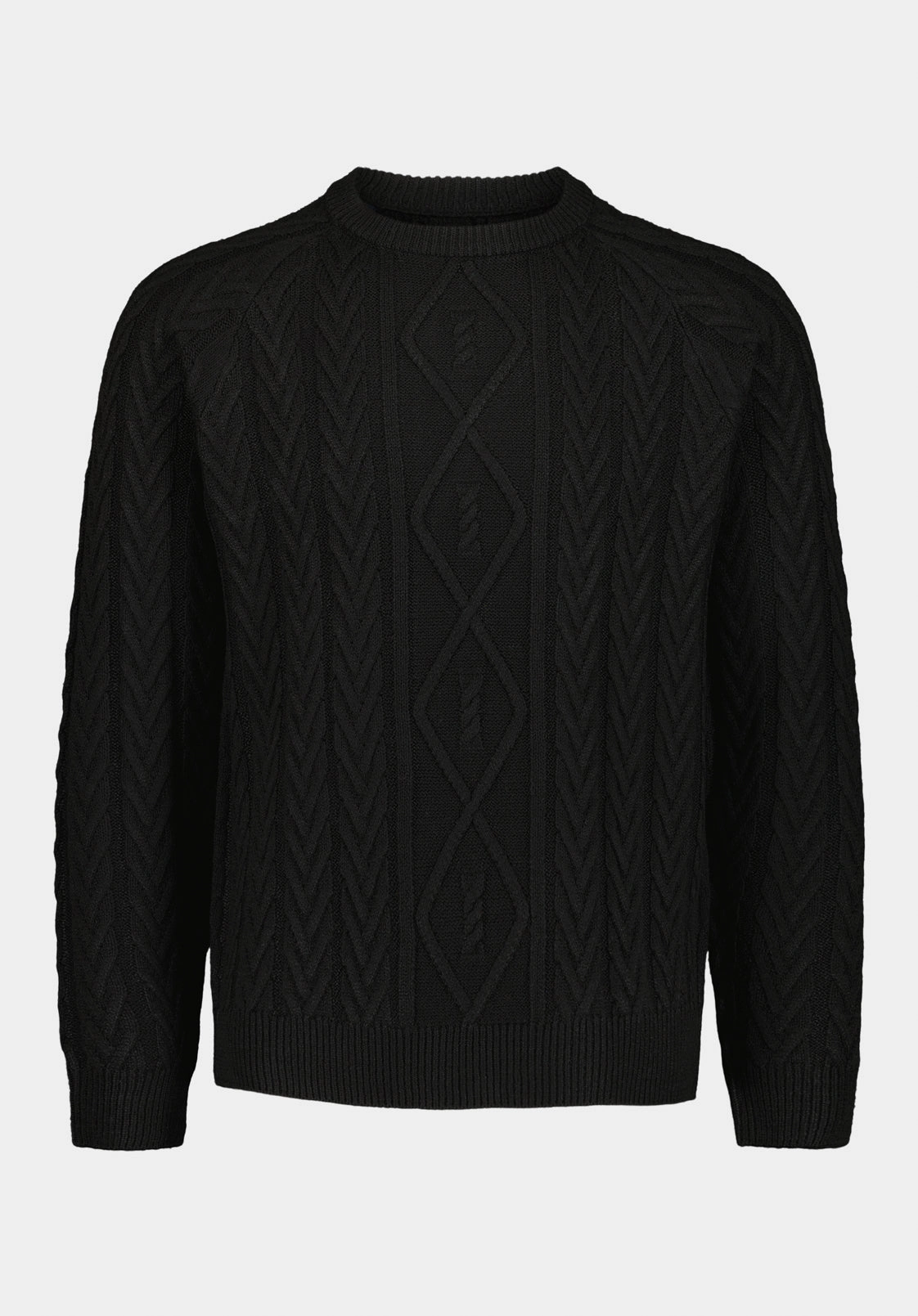 Comfort Knit Piece Quick drying material Walder Men's Relaxed Cable Knit Sweater, Black - BM24771