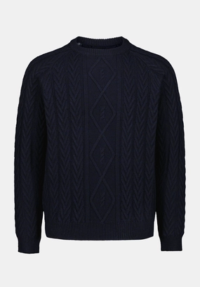 Warm Appeal Cozy Active Walder Men's Relaxed Cable Knit Sweater, Whale - BM24771