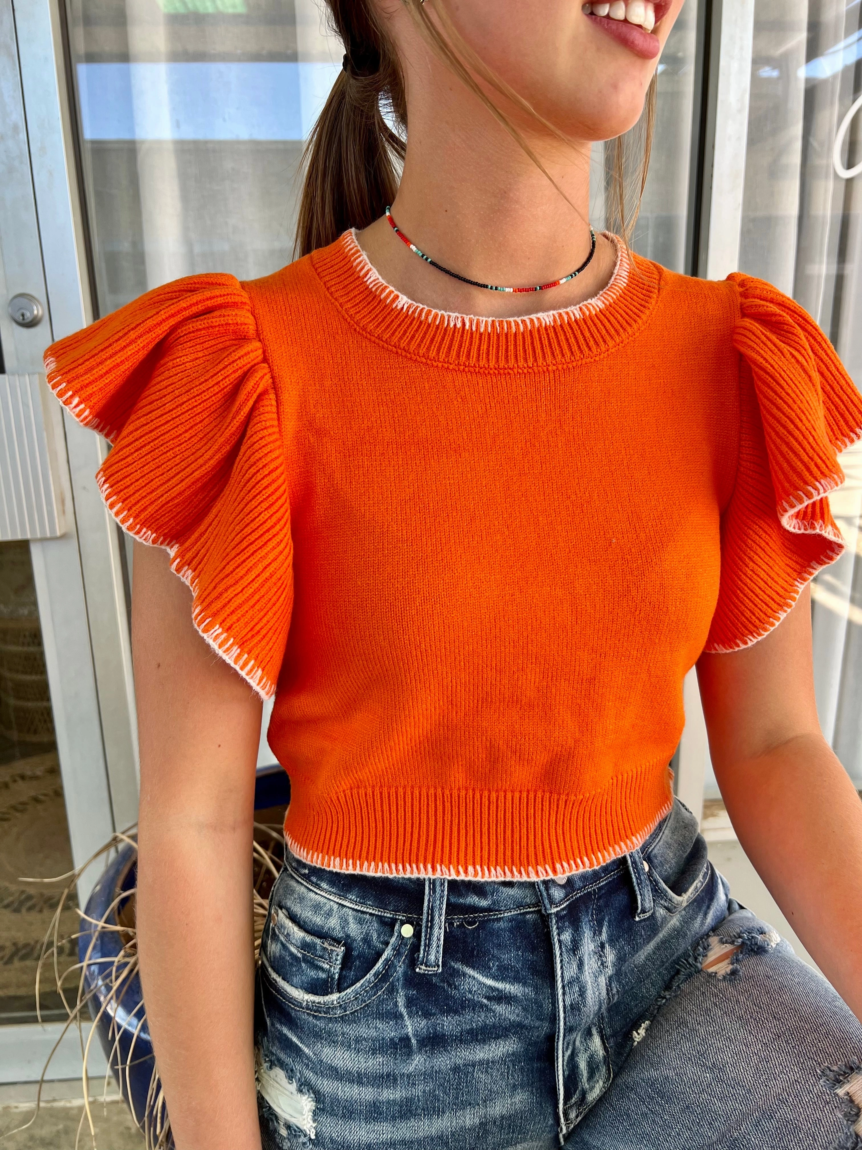 Wardrobe Staple Sunkist Cropped Sweater* BondedEdges