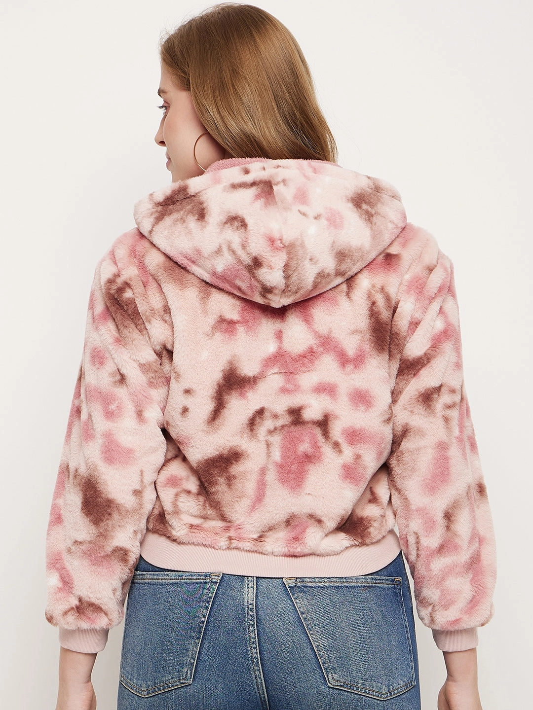 Fashion Basics Sports Wear Madame Blush Fleece Tie-Dye Hooded Sweatshirt