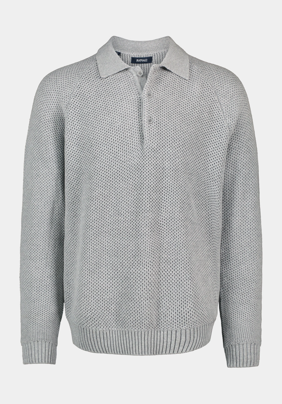 Warren Men's Long-Sleeve Relaxed Sweater Polo, Heather Grey - BM24699 Casual Ease Reversible design