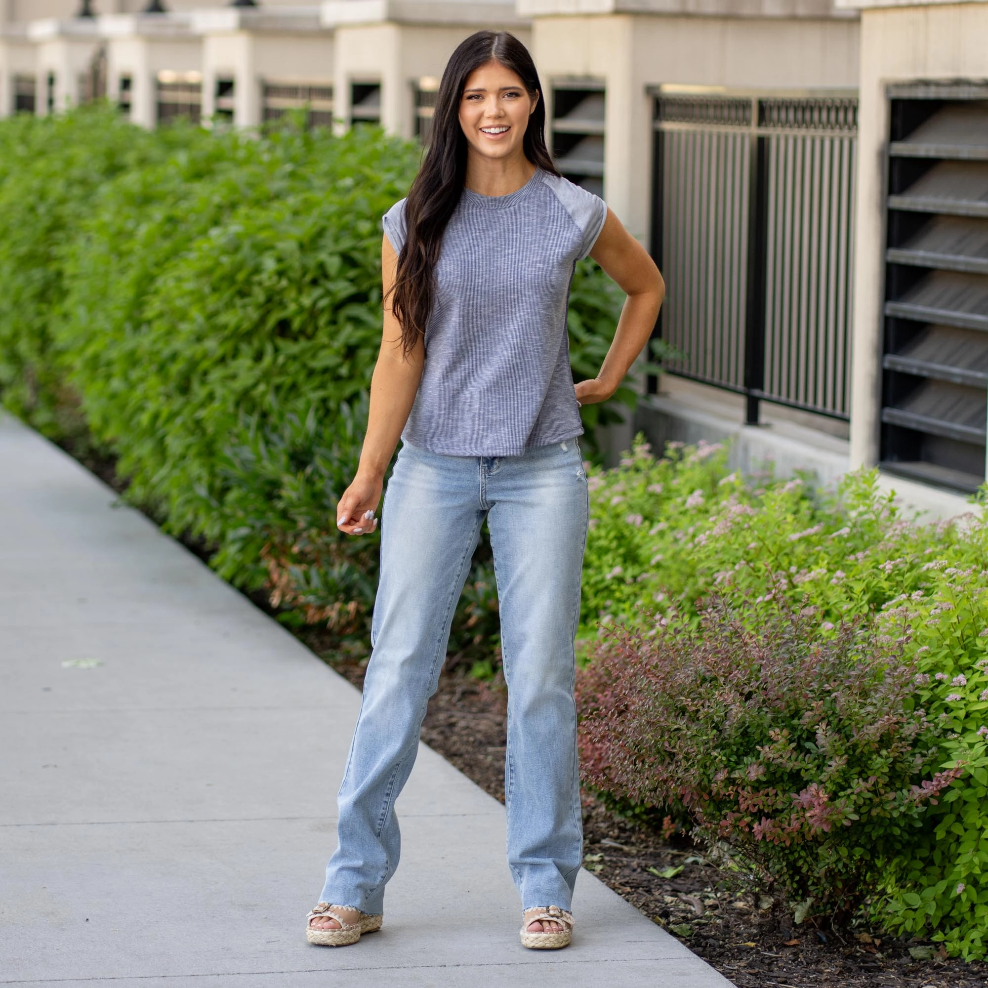 Sublimation Printed Collar Washed Jersey And Rib Muscle  Top T-Shirt