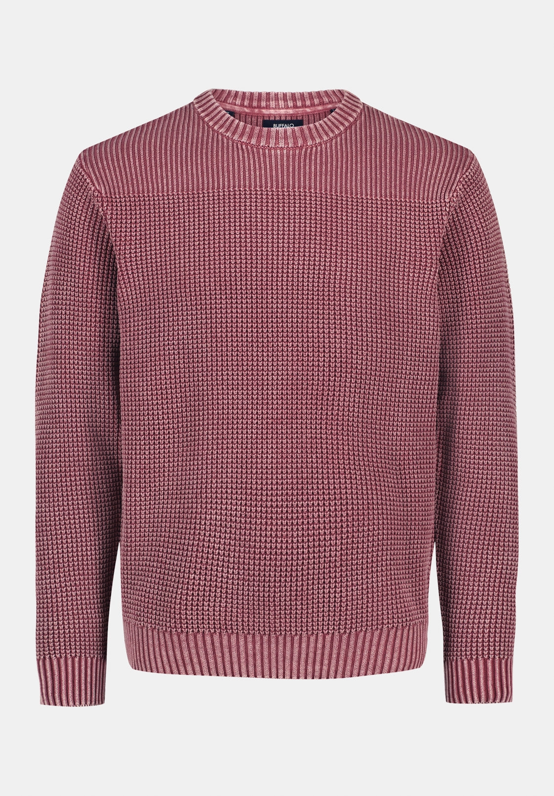 Washy Men's Textured Knit Crewneck Sweater, Maroon Banner - BM24698 Effortless Comfort Wear Winter Ready Look