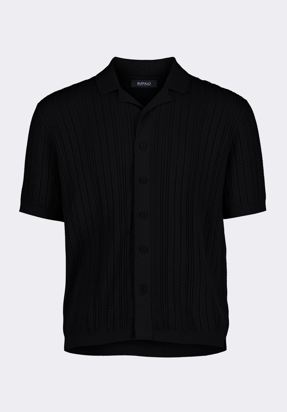 Active Layer Wasko Men's Short-Sleeve Button-Up Sweater Shirt, Black - BM24540