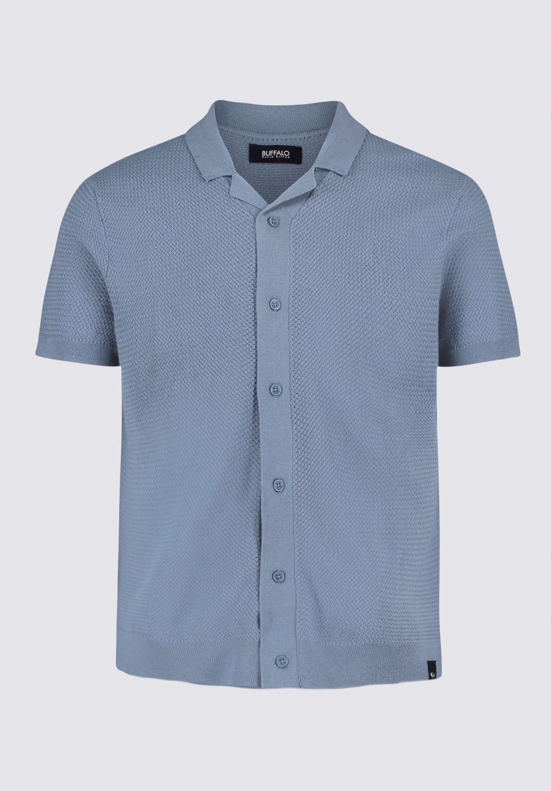 Wasko Men's Short-Sleeve Button-Up Sweater Shirt, Mirage - BM24621 Breathable Layer Fit