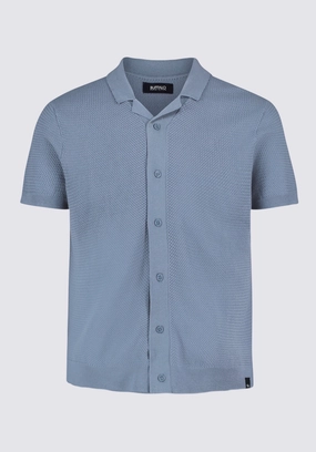 Relaxed Comfort Wear Flexible Fit Wasko Men's Short-Sleeve Button-Up Sweater Shirt, Mirage - BM24621