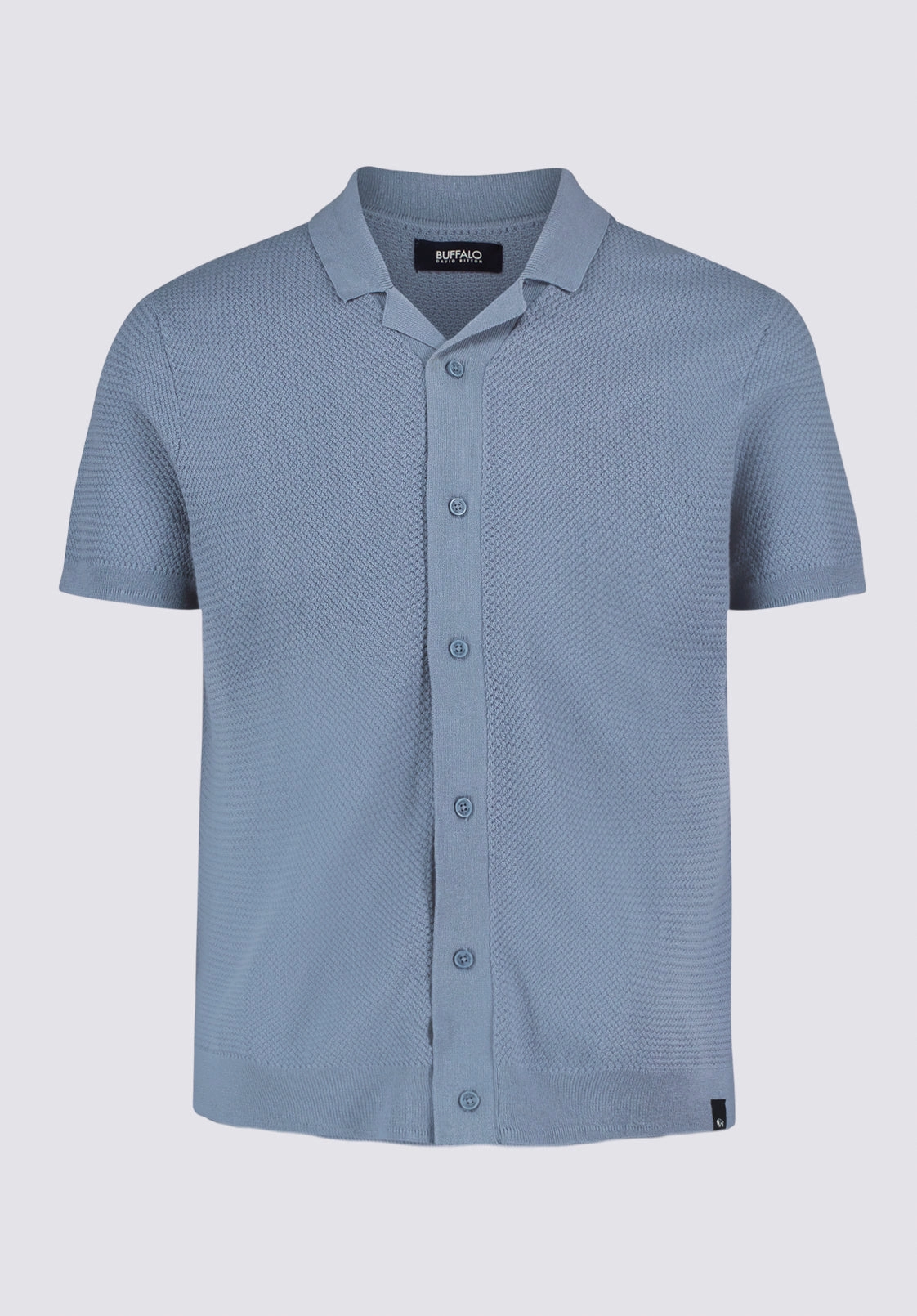 Relaxed Comfort Wear Flexible Fit Wasko Men's Short-Sleeve Button-Up Sweater Shirt, Mirage - BM24621