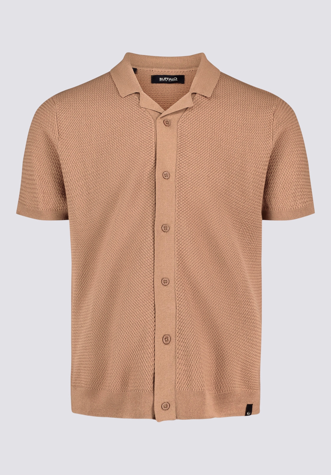 Wasko Men's Short-Sleeve Button-Up Sweater Shirt, Woodsmoke - BM24621 Active Stretch Fit All Day Softness