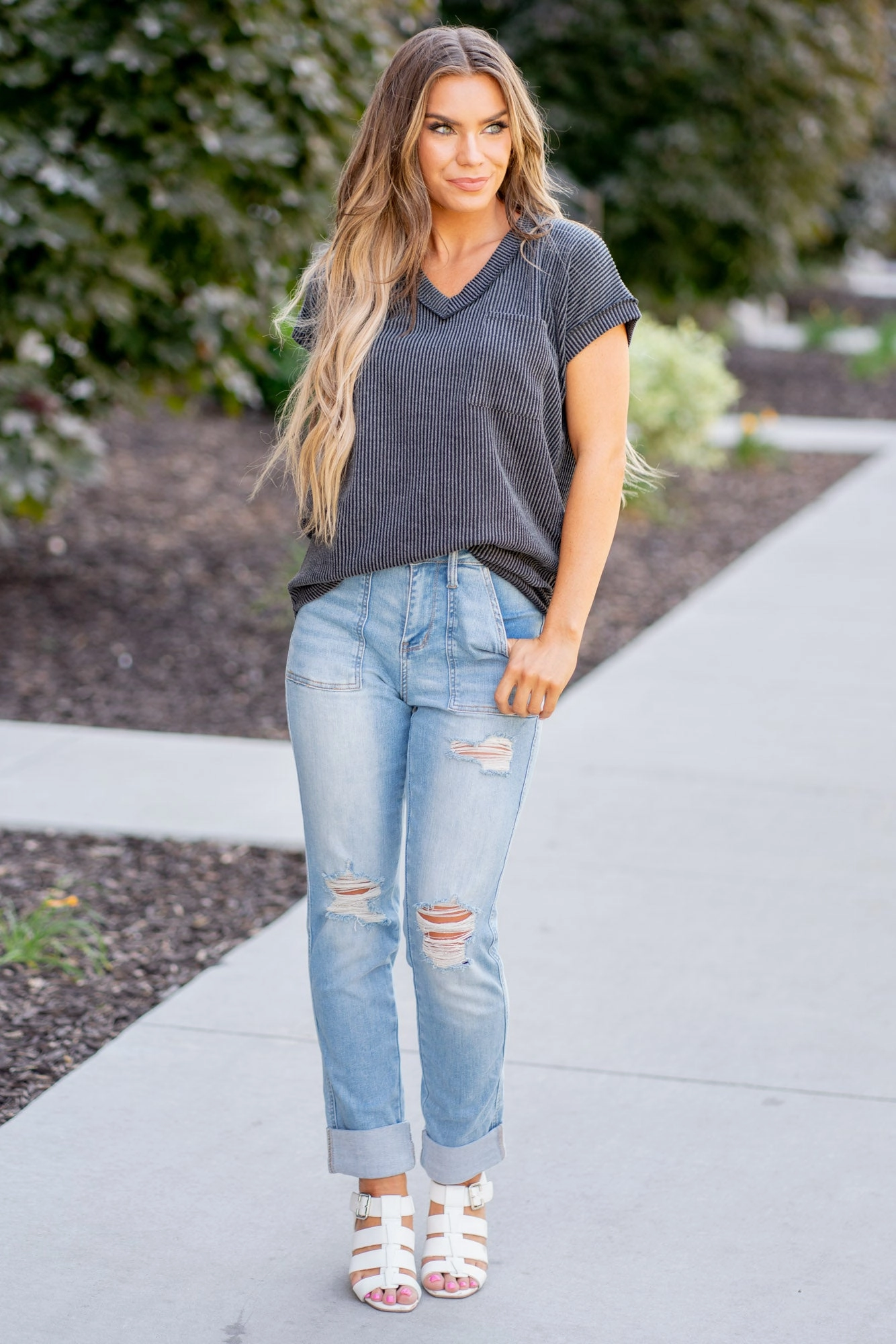 Weekend Wanderer High Rise Boyfriend Regular & Plus Sizes Anti Slip Belt Loops Couple Look Lightweight