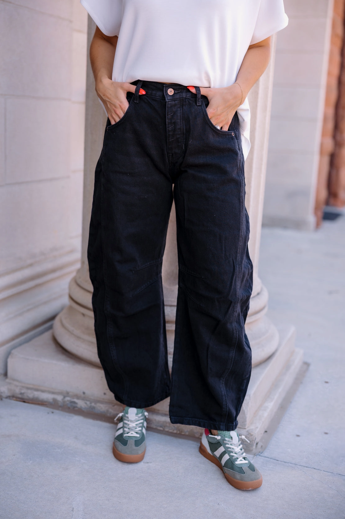 Style Simplicity No Fade Look We The Free Good Luck Mid Rise Barrel Jeans | Soundwave