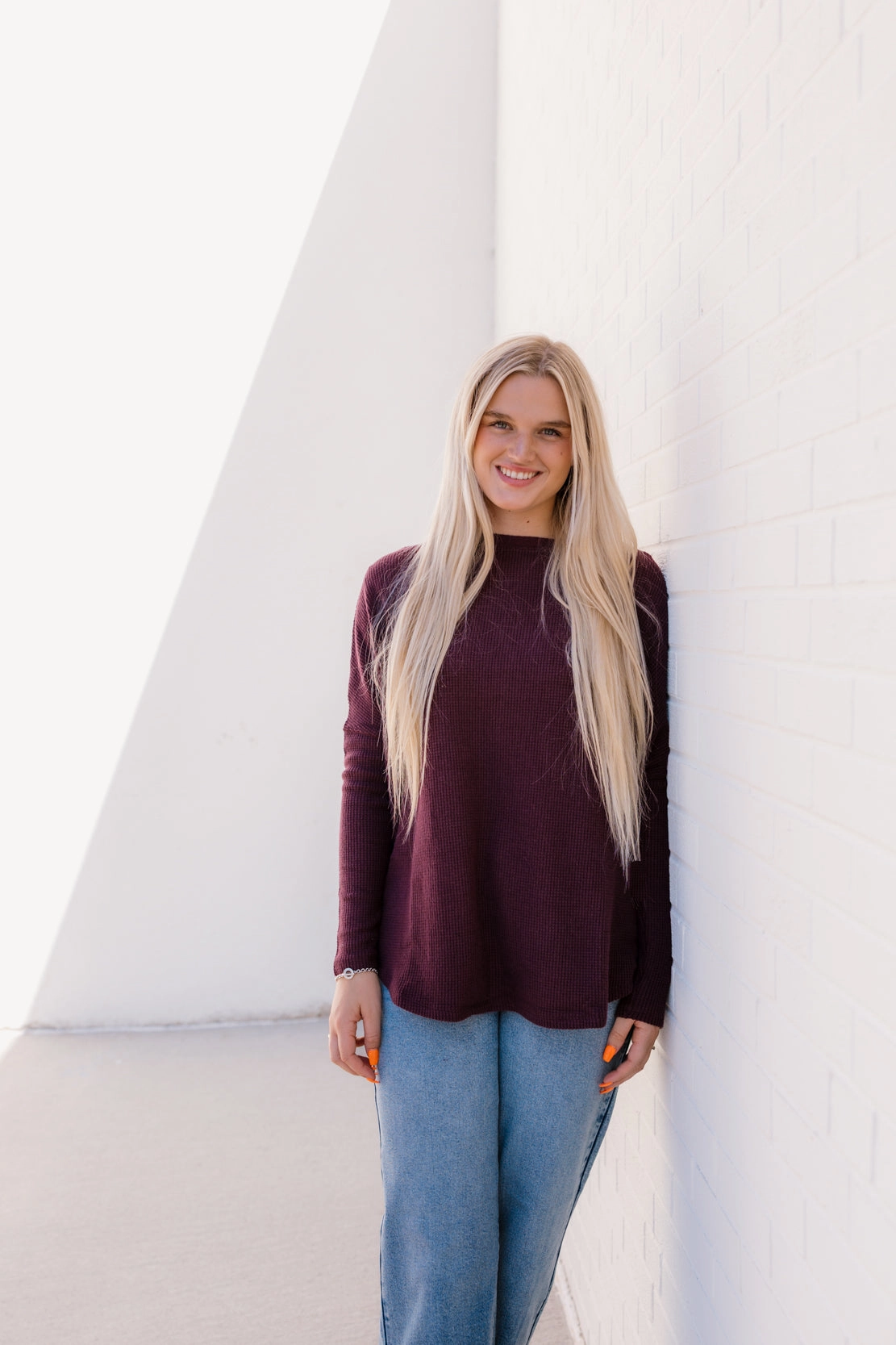 No Bulk Layering System We The Free Latte Blues Solid Thermal | Chocolate Grape