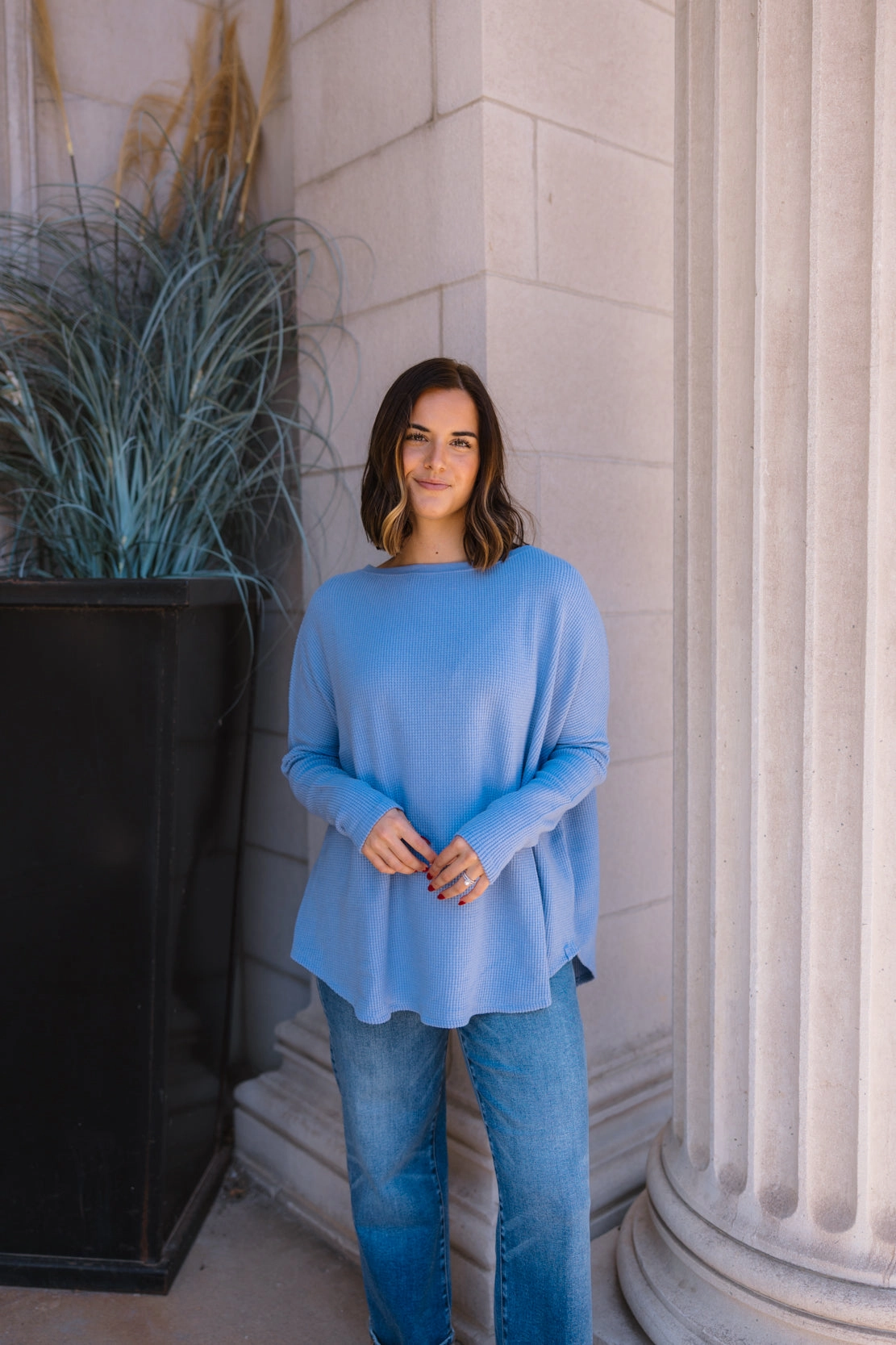 Premium Finish We The Free Latte Blues Solid Thermal | Dawn Breeze