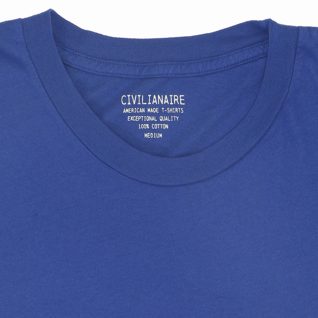 Crew Neck Short Sleeve Tee - Pennant Blue BreathableMoistureBarrier Bonded Seam Durability