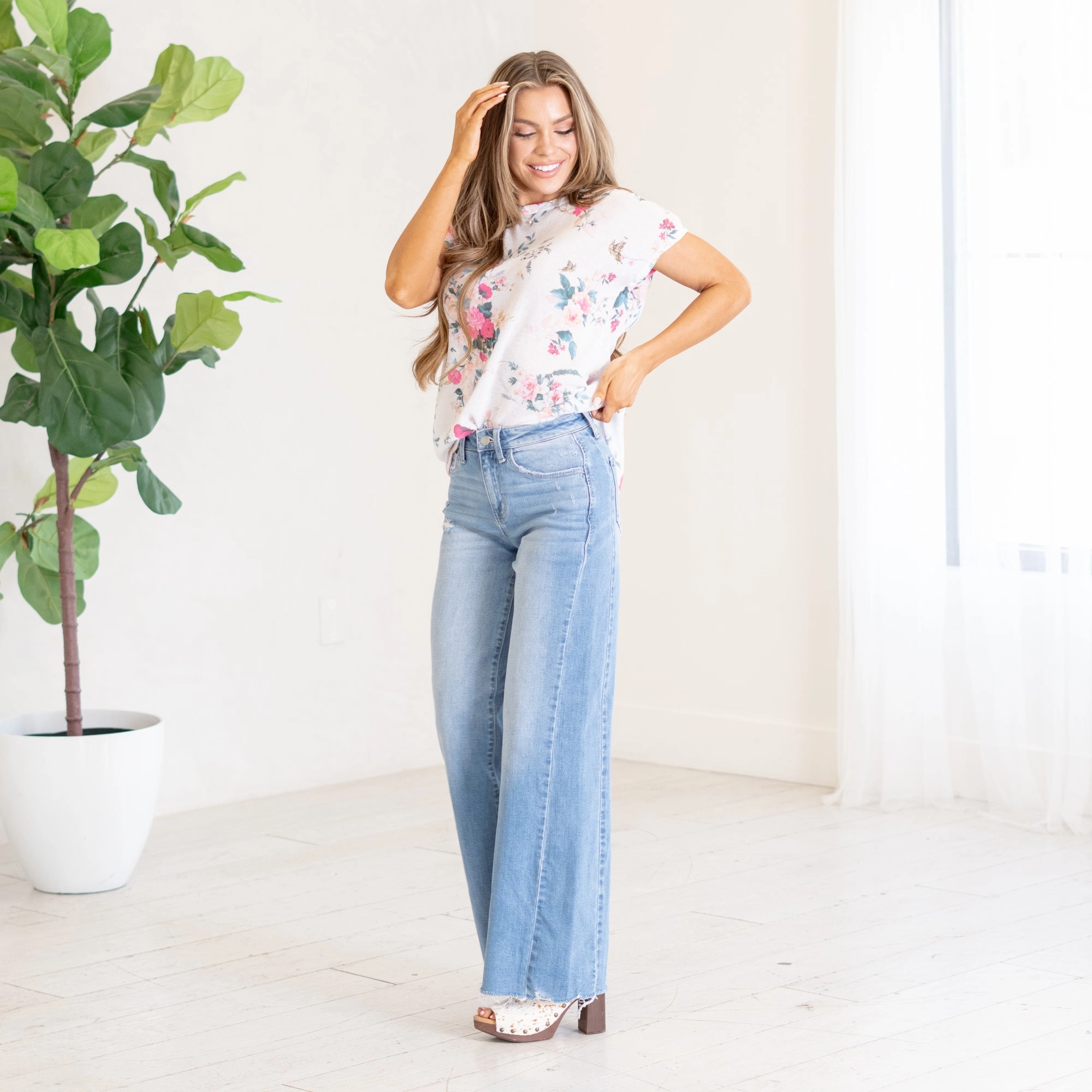 Well-Run High Rise Wide Leg Regular & Plus Sizes Sustainable Evening Stroll Casual Wardrobe Choice