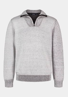 Fashion Ready Adjustable Fit Wello Men's Quarter-Zip Ribbed Knit Sweater, Charlie - BM24738